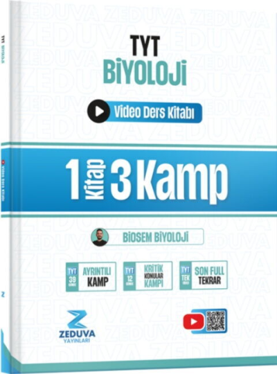Biosem TYT Biyoloji 1 Kitap 3 Kamp Video Ders Kitabı Zeduva Yayınları Fotokopi GO - Tüm Sınavlarda Daha İleriye