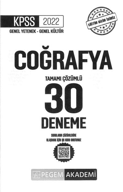 30LU COĞRAFYA ÇÖZÜMLÜ DENEME Fotokopi GO - Tüm Sınavlarda Daha İleriye