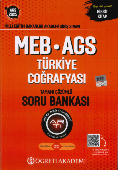 2025 MEB-AGS Türkiye Coğrafyası Soru Bankası Çözümlü Öğreti Akademi Fotokopi GO - Tüm Sınavlarda Daha İleriye