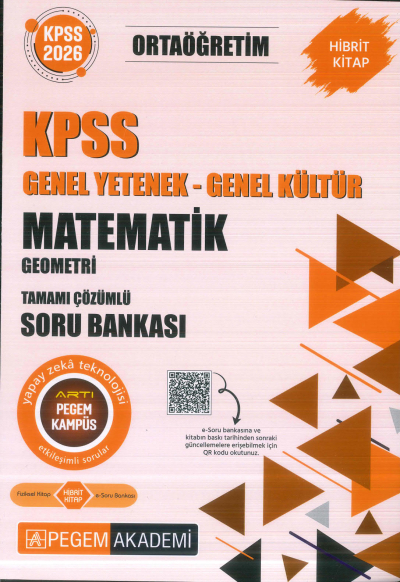 Ortaöğretim KPSS Matematik - Geometri Tamamı Çözümlü Soru Bankası Pegem Akademi Fotokopi GO - Tüm Sınavlarda Daha İleriye