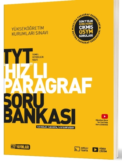 TYT Paragraf Soru Bankası Hız Yayınları Fotokopi GO - Tüm Sınavlarda Daha İleriye