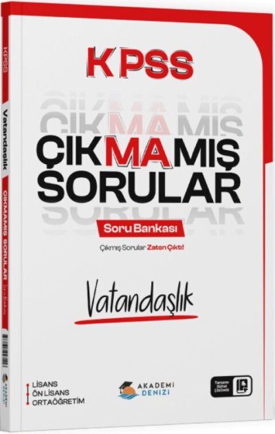 KPSS Vatandaşlık Çıkmamış Sorular Soru Bankası Akademi Denizi Fotokopi GO - Tüm Sınavlarda Daha İleriye