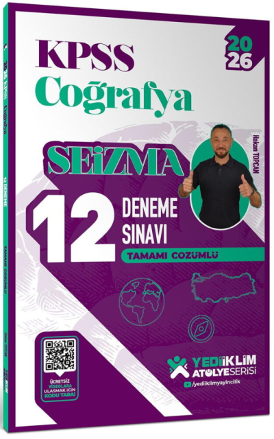 2026 KPSS Atölye Serisi Coğrafya Seizma Tamamı Çözümlü 12 Deneme Sınavı Yediiklim Yayınları Fotokopi GO - Tüm Sınavlarda Daha İleriye