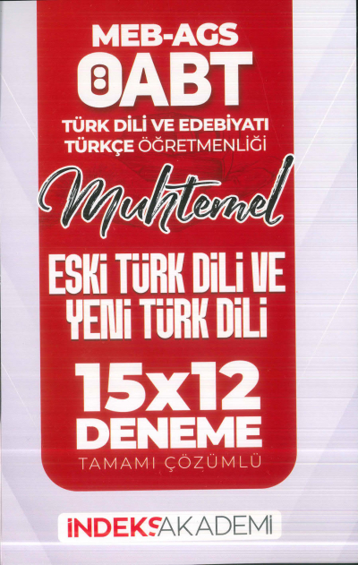 2025 ÖABT MEB-AGS Türk Dili Edebiyatı-Türkçe Eski Türk Dili ve Yeni Türk Dili 15x12 Deneme Çözümlü İndeks Akademi Yayıncılık Fotokopi GO - Tüm Sınavlarda Daha İleriye
