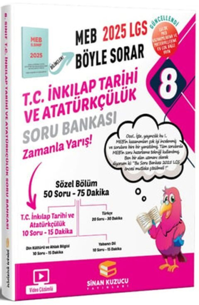8. Sınıf LGS T.C. İnkılap Tarihi ve Atatürkçülük Soru Bankası Sinan Kuzucu Fotokopi GO - Tüm Sınavlarda Daha İleriye