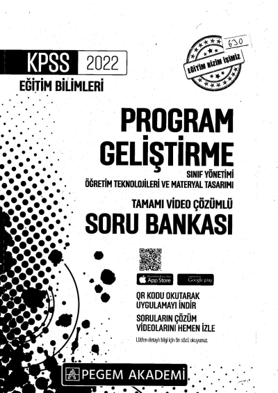 2022 KPSS Eğitim Bilimleri PROGRAM GELİŞTİRME SORU BANKASI Fotokopi GO - Tüm Sınavlarda Daha İleriye