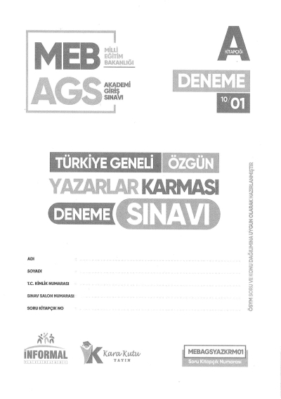 2025 MEB AGS TÜRKİYE GENELİ DENEME SINAVLARI KARAKUTU 1-2-3-4-6-7-8 DENEMELER (TAMAMI ÇÖZÜMLÜ) Fotokopi GO - Tüm Sınavlarda Daha İleriye