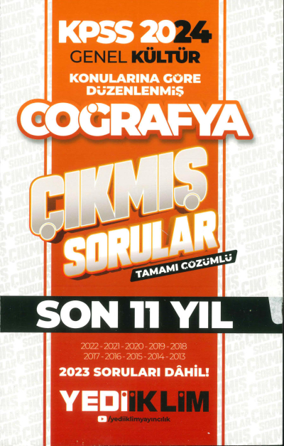 KONULARINA GÖRE DÜZENLENMİŞ COĞRAFYA SON 11 YIL TAMAMI ÇÖZÜMLÜ (2013-2023) Fotokopi GO - Tüm Sınavlarda Daha İleriye
