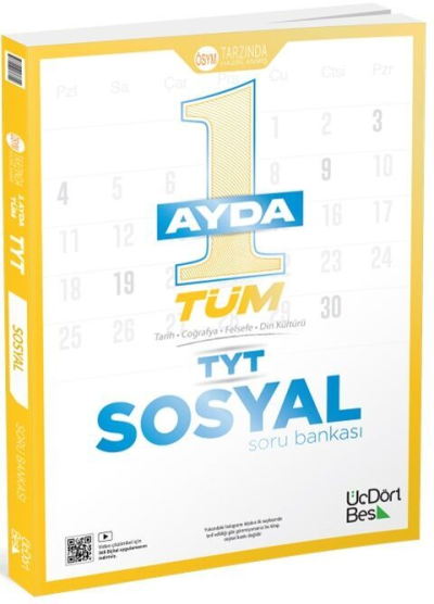 1 Ayda Tüm TYT Sosyal Soru Bankası Üç Dört Beş Yayınları Fotokopi GO - Tüm Sınavlarda Daha İleriye