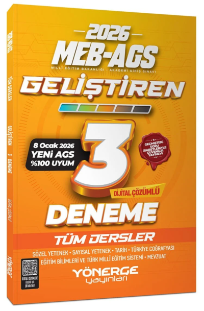 2026 MEB-AGS Tüm Dersler Geliştiren 3 Deneme Çözümlü Yönerge Yayınları