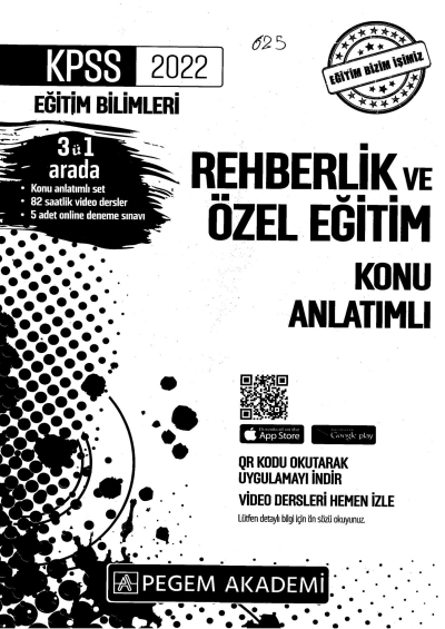 2022 KPSS Eğitim Bilimleri REHBERLİK VE ÖZEL EĞİTİM KONU ANLATIM Fotokopi GO - Tüm Sınavlarda Daha İleriye