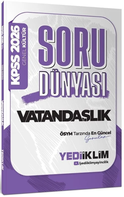 2026 KPSS Genel Yetenek Vatandaşlık Soru Dünyası Yediiklim Yayınları Fotokopi GO - Tüm Sınavlarda Daha İleriye