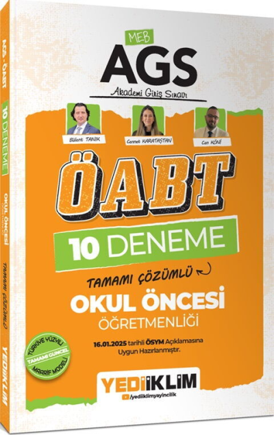 2025 MEB AGS ÖABT Okul Öncesi Öğretmenliği Tamamı Çözümlü 10 Deneme Yediiklim Yayınları Fotokopi GO - Tüm Sınavlarda Daha İleriye