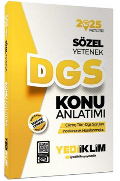 2025 DGS Sözel Yetenek Konu Anlatımı Yediiklim Yayınları Fotokopi GO - Tüm Sınavlarda Daha İleriye
