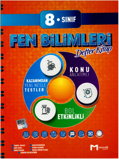 8. Sınıf Fen Bilimleri İntro Defter Kitap Mozaik Yayınları Fotokopi GO - Tüm Sınavlarda Daha İleriye