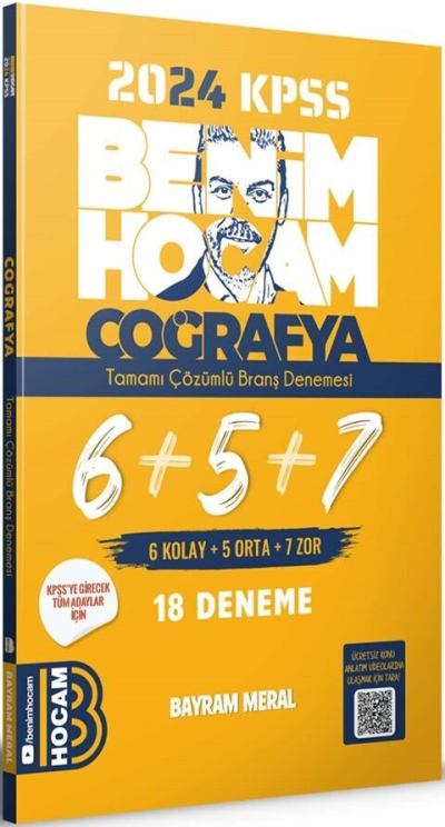 KPSS Coğrafya Tamamı Çözümlü 6+5+7 Deneme Benim Hocam Yayınları Fotokopi GO - Tüm Sınavlarda Daha İleriye