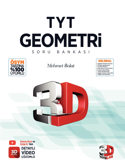TYT 3D Geometri Tamamı Video Çözümlü Soru Bankası Fotokopi GO - Tüm Sınavlarda Daha İleriye