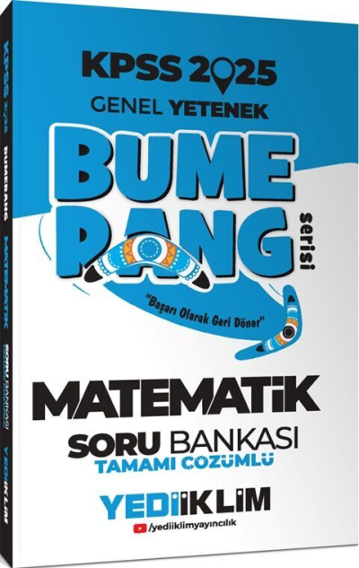 2025 KPSS Genel Yetenek Bumerang Matematik Tamamı Çözümlü Soru Bankası Yediiklim Yayınları Fotokopi GO - Tüm Sınavlarda Daha İleriye