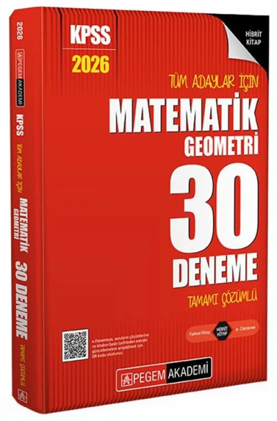 2026 KPSS Tüm Adaylar İçin Matematik Geometri 30 Deneme Tamamı Çözümlü Pegem Yayınları Fotokopi GO - Tüm Sınavlarda Daha İleriye