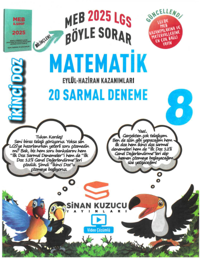 Sinan Kuzucu Yayınları 2025 8. Sınıf İkinci Doz Sarmal Branş Denemeleri Matematik Fotokopi GO - Tüm Sınavlarda Daha İleriye