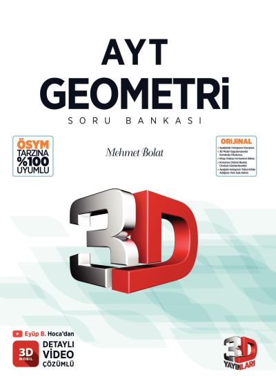 3D AYT Geometri Soru Bankası Fotokopi GO - Tüm Sınavlarda Daha İleriye