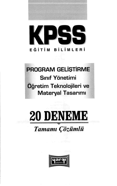 PROGRAM SINIF MATERYAL 20 Lİ DENEME Fotokopi GO - Tüm Sınavlarda Daha İleriye