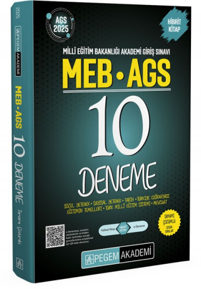 2025 MEB AGS Tamamı Çözümlü 10 Deneme Pegem Akademi Fotokopi GO - Tüm Sınavlarda Daha İleriye