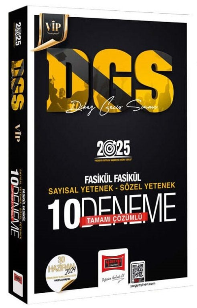 2025 DGS Vip Tamamı Çözümlü Sayısal Sözel Yetenek Fasikül Fasikül 10 Deneme Yargı Yayınları