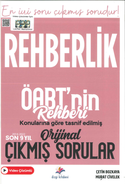 REHBERLİK ÖABT'NİN REHBERİ KONULARINA GÖRE TASNİF EDİLMİŞ 2014-2022 ÇIKMIŞ SORULAR Fotokopi GO - Tüm Sınavlarda Daha İleriye