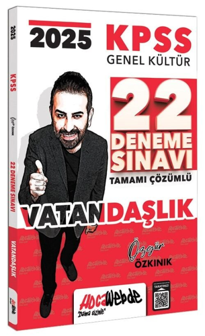 2025 KPSS GK Vatandaşlık Tamamı Çözümlü 22 Deneme Sınavı HocaWebde Yayınları Fotokopi GO - Tüm Sınavlarda Daha İleriye