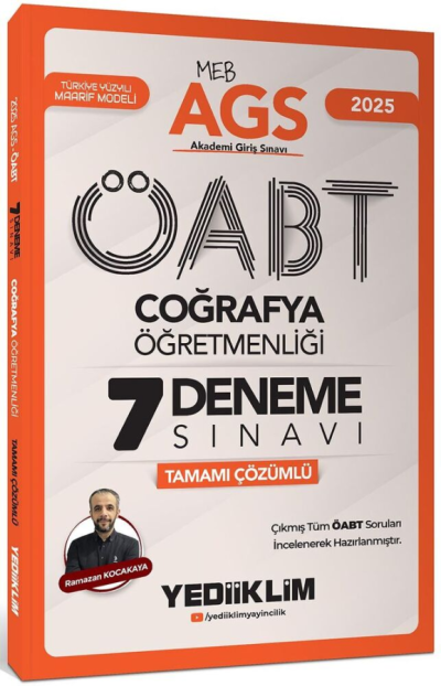 2025 MEB AGS ÖABT Coğrafya Öğretmenliği Tamamı Çözümlü 7 Deneme Sınavı Yediiklim Yayınları Fotokopi GO - Tüm Sınavlarda Daha İleriye