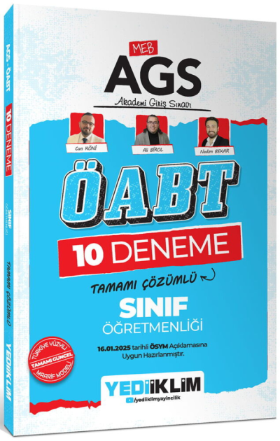 2025 MEB AGS ÖABT Sınıf Öğretmenliği Tamamı Çözümlü 10 Deneme Yediiklim Yayınları Fotokopi GO - Tüm Sınavlarda Daha İleriye