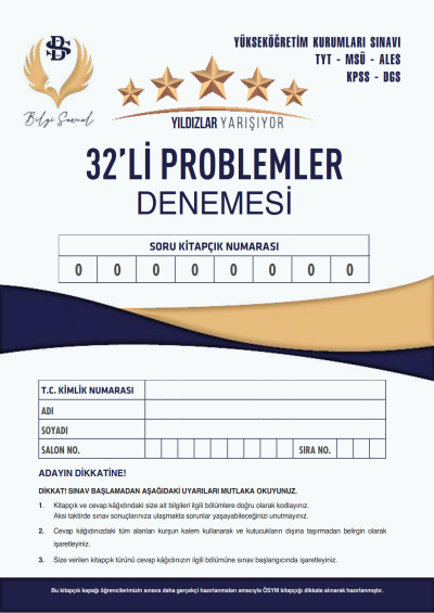 PROBLEMLER DENEMESİ 32*12 Fotokopi GO - Tüm Sınavlarda Daha İleriye