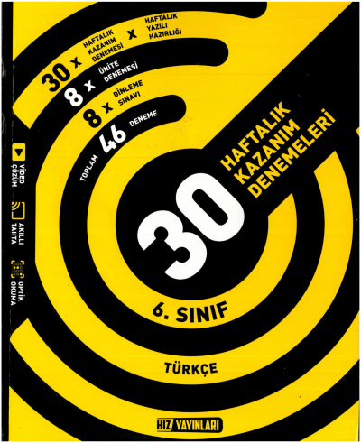 6.Sınıf Türkçe Haftalık Deneme Hız Yayınları Fotokopi GO - Tüm Sınavlarda Daha İleriye