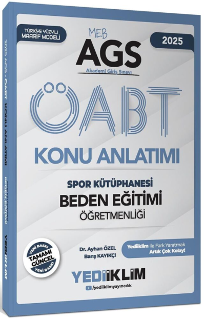 2025 MEB AGS ÖABT Beden Eğitimi Öğretmenliği Spor Kütüphanesi Konu Anlatımı Yediiklim Yayınları