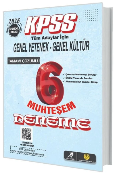 Dev Kadro 2026 KPSS Genel Yetenek Genel Kültür Muhteşem 6 Deneme Çözümlü Tasarı Yayınları Fotokopi GO - Tüm Sınavlarda Daha İleriye