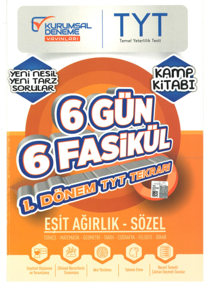 TYT Eşit Ağırlık Sözel 6 Gün 6 Fasikül Yarıyıl Genel Tekrar Kamp Kitabı Fotokopi GO - Tüm Sınavlarda Daha İleriye