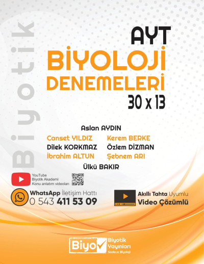 AYT Biyoloji Biyotik 30 x 13 Denemeleri Biyotik Yayınları Fotokopi GO - Tüm Sınavlarda Daha İleriye