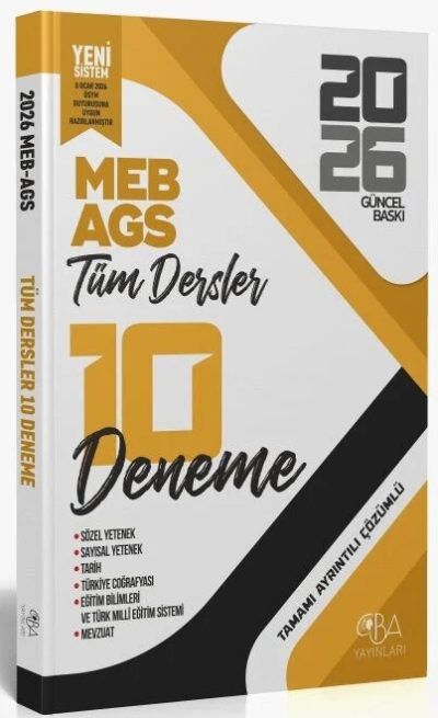2026 MEB- AGS Tüm Dersler 10 Deneme Çözümlü CBA Yayınları Fotokopi GO - Tüm Sınavlarda Daha İleriye
