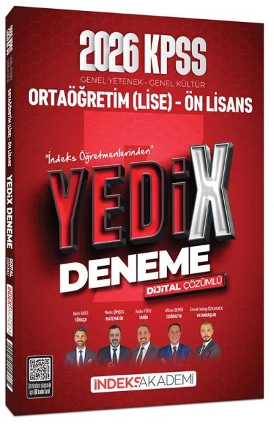 2026 KPSS Lise Ortaöğretim Ön Lisans YEDİX 7 Deneme Çözümlü İndeks Akademi Yayıncılık Fotokopi GO - Tüm Sınavlarda Daha İleriye