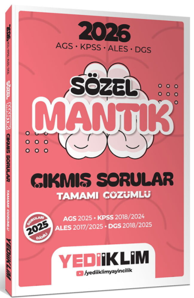 2026 AGS KPSS ALES DGS Sözel Mantık Tamamı Çözümlü Çıkmış Sorular Yediiklim Fotokopi GO - Tüm Sınavlarda Daha İleriye