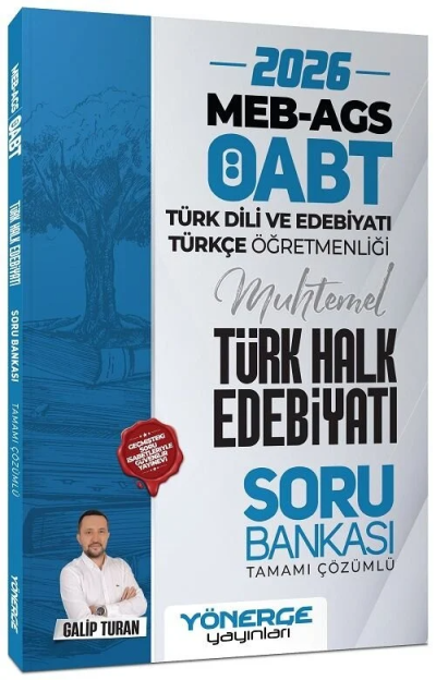 2026 ÖABT MEB-AGS Türk Dili Edebiyatı ve Türkçe Muhtemel Türk Halk Edebiyatı Soru Bankası Çözümlü Yönerge Yayınları