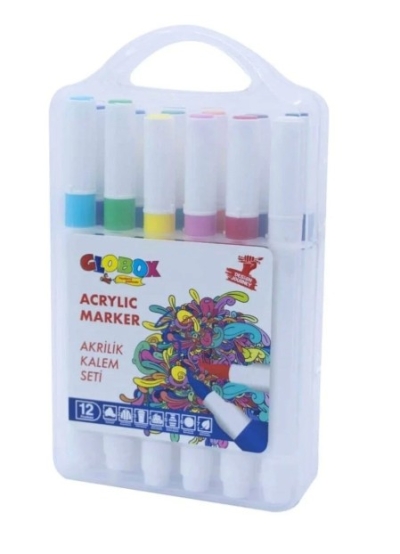 Globox Akrilik Marker Kalem Seti 12 Renk Fotokopi GO - Tüm Sınavlarda Daha İleriye