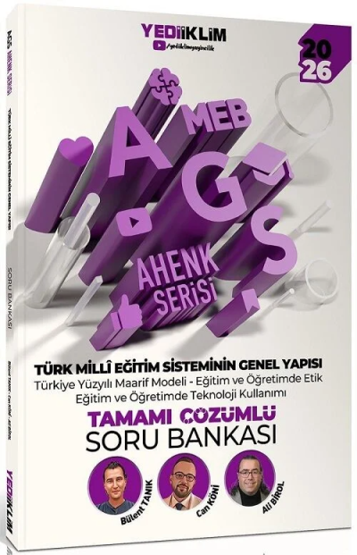 2026 MEB-AGS Türk Milli Eğitim Sisteminin Genel Yapısı Soru Bankası Çözümlü Ahenk Serisi Yediiklim Yayınları