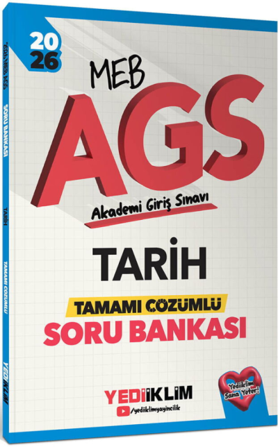 2026 MEB AGS Tarih Tamamı Çözümlü Soru Bankası Yediiklim Yayınları