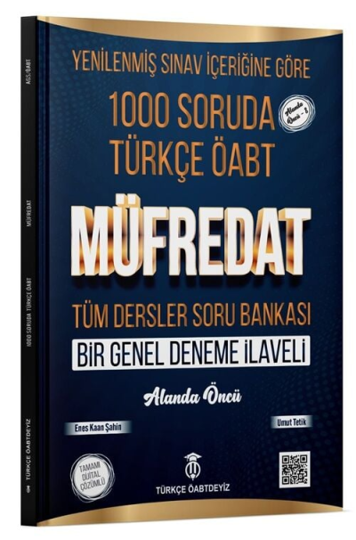 2025 ÖABT Türkçe Öğretmenliği 1000 Soruda Müfredat Soru Bankası Çözümlü Enes Kaan Şahin Türkçe ÖABTDEYİZ Fotokopi GO - Tüm Sınavlarda Daha İleriye