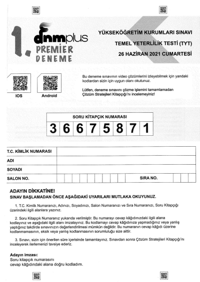 TYT Premier 5 Deneme Seti Fotokopi GO - Tüm Sınavlarda Daha İleriye