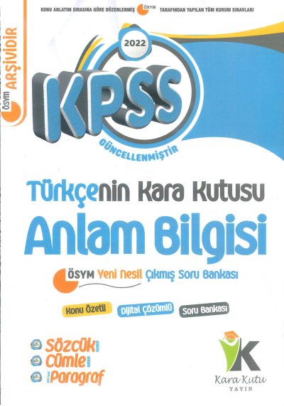 TÜRKÇENİN KARA KUTUSU ANLAM BİLGİSİ KONU ÖZETLİ ÇIKMIŞ SORULAR Fotokopi GO - Tüm Sınavlarda Daha İleriye