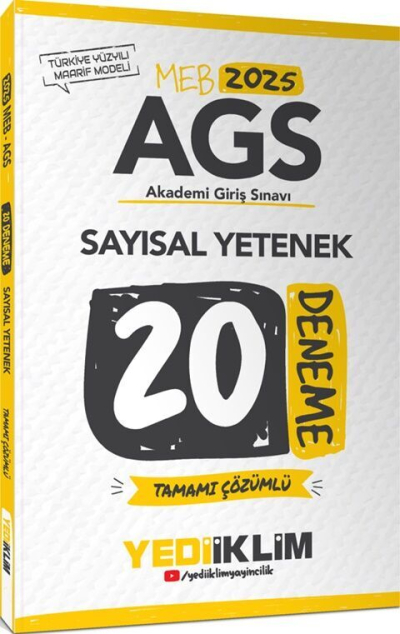 2025 MEB AGS Sayısal Yetenek Tamamı Çözümlü 20 Deneme Yediiklim Yayınları Fotokopi GO - Tüm Sınavlarda Daha İleriye