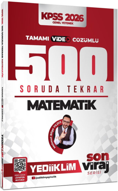 2026 KPSS Matematik Son Viraj Serisi Tamamı Video Çözümlü 500 Soruda Genel Tekrar Kampı Yediiklim Yayınları Fotokopi GO - Tüm Sınavlarda Daha İleriye